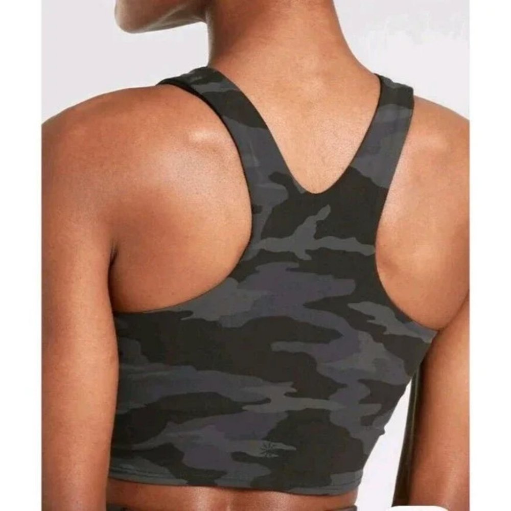 Athleta Conscious Crop Printed Top D-DD size 2X Black Camo - Picture 2 of 3